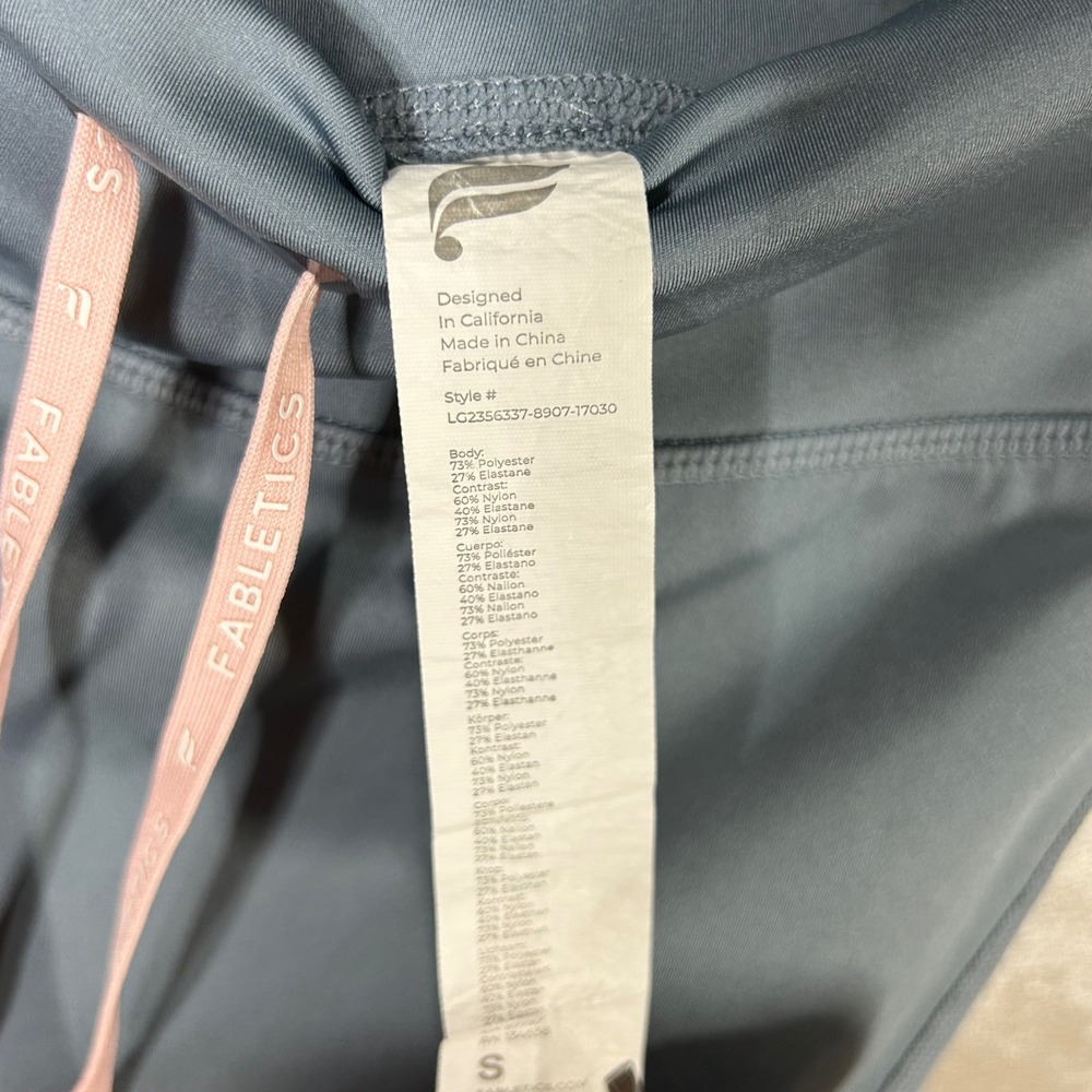 Fabletics Womens Small Gray‎ High Waisted Workout Leggings Drawstring Activewear - Picture 11 of 16